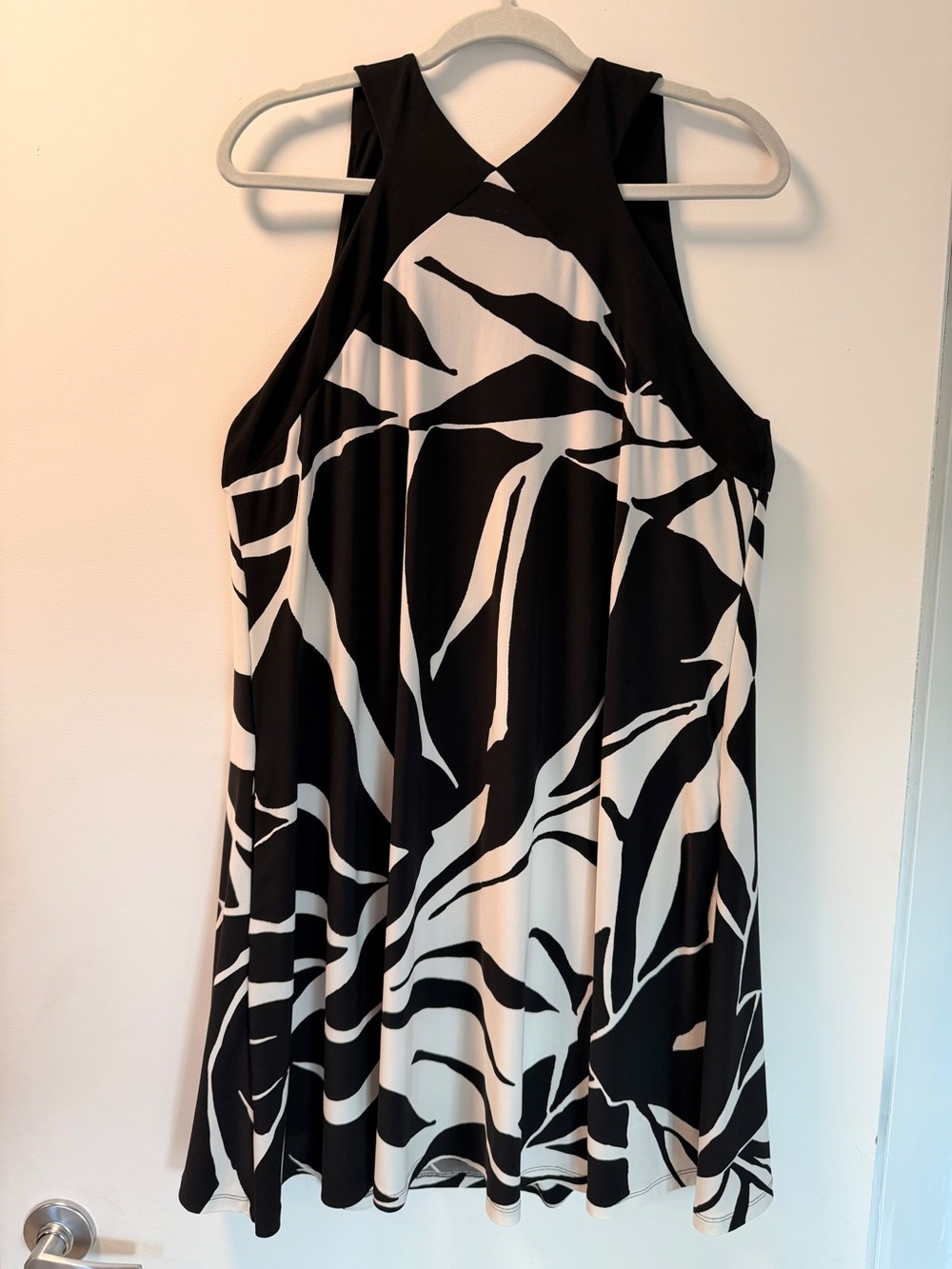 Lauren Ralph Lauren Black and White Graphic Halter Blouse